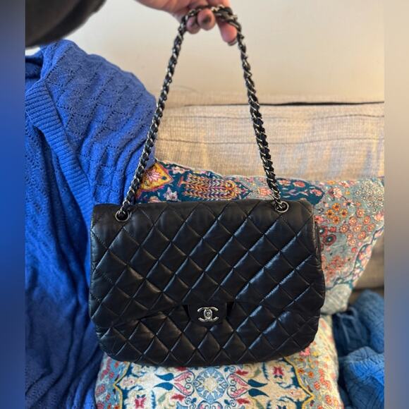 Chanel Special 3 slot flap Black Quilted wSilver Hardware employees only edition - Picture 10 of 11